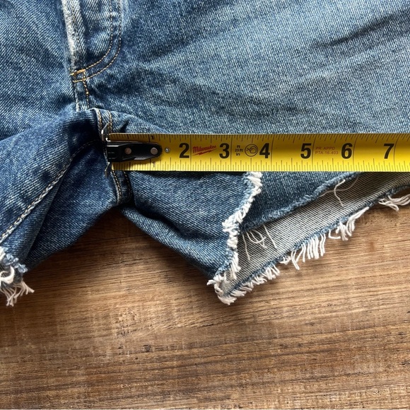 Agolde Womens Reese Blue Denim Cut Off Shorts Button Fly 100% Cotton Size 31 - Picture 5 of 10